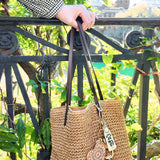 Hand-painted Forget-Me-Not Bag Charm + Keychain | Eco-Friendly