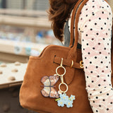 Hand-painted Forget-Me-Not Bag Charm + Keychain | Eco-Friendly