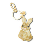 Hand-painted Bunny Bag Charm + Keychain | Eco-Friendly