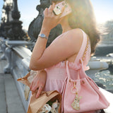 Hand-painted Bunny Bag Charm + Keychain | Eco-Friendly