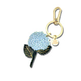 Hand-painted Hydrangea Bag Charm + Keychain | Eco-Friendly