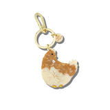 Hand-painted French Hen Bag Charm + Keychain | Eco-Friendly