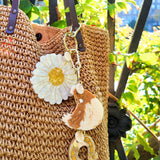 Hand-painted French Hen Bag Charm + Keychain | Eco-Friendly