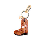 Hand-painted Daisy Cowboy Boot Bag Charm + Keychain | Eco-Friendly