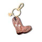 Hand-painted Daisy Cowboy Boot Bag Charm + Keychain | Eco-Friendly