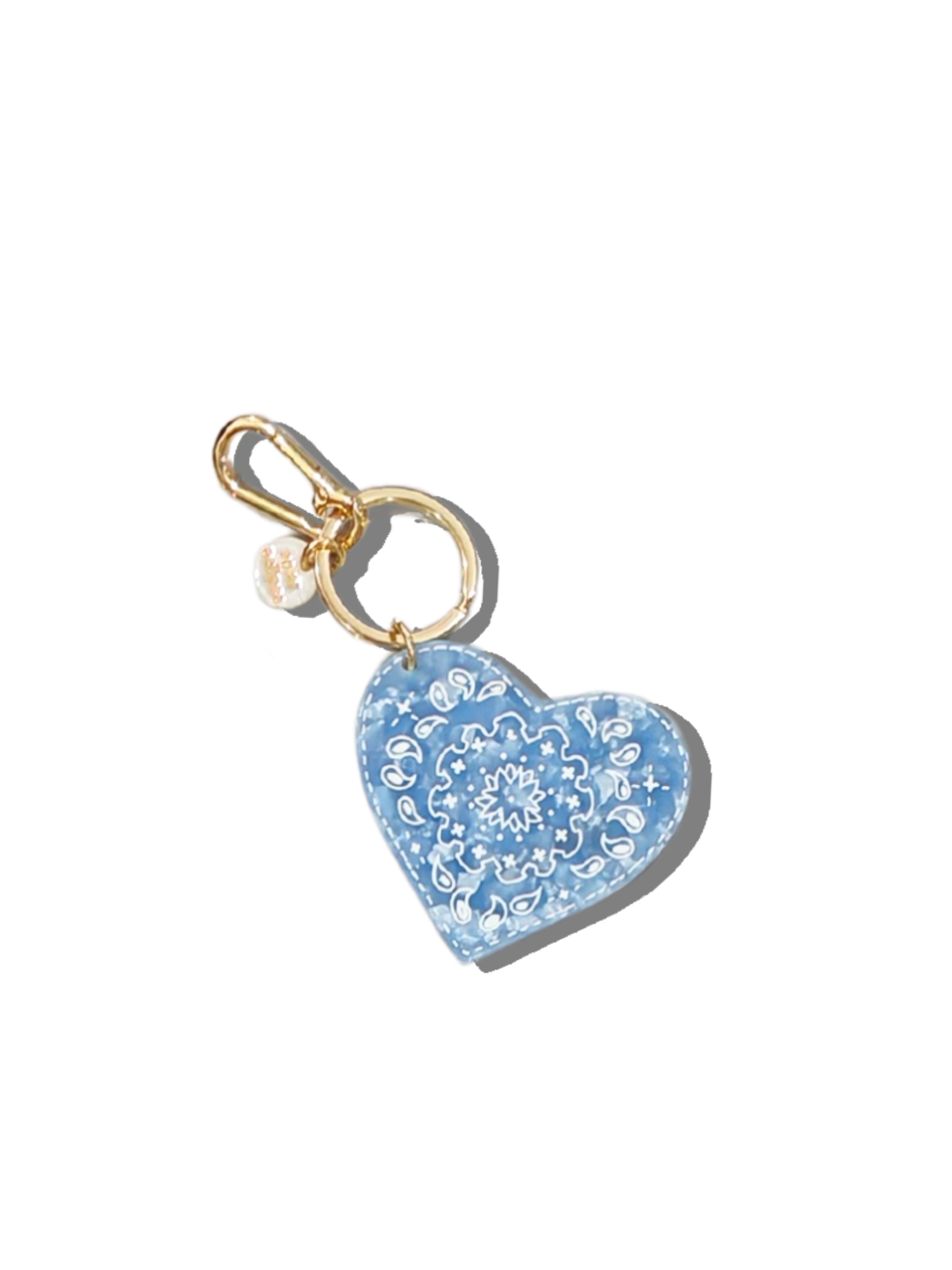 Hand-painted Paisley Heart Bag Charm + Keychain | Limited Edition