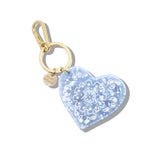 Hand-painted Paisley Heart Bag Charm + Keychain | Eco-Friendly