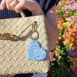 Hand-painted Paisley Heart Bag Charm + Keychain | Eco-Friendly