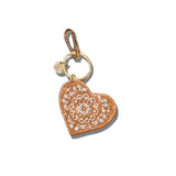 Hand-painted Paisley Heart Bag Charm + Keychain | Eco-Friendly