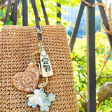 Hand-painted Paisley Heart Bag Charm + Keychain | Eco-Friendly