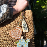 Hand-painted Milk Bag Charm + Keychain | Eco-Friendly