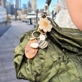 Hand-painted Vintage Daisy Bag Charm + Keychain | Eco-Friendly
