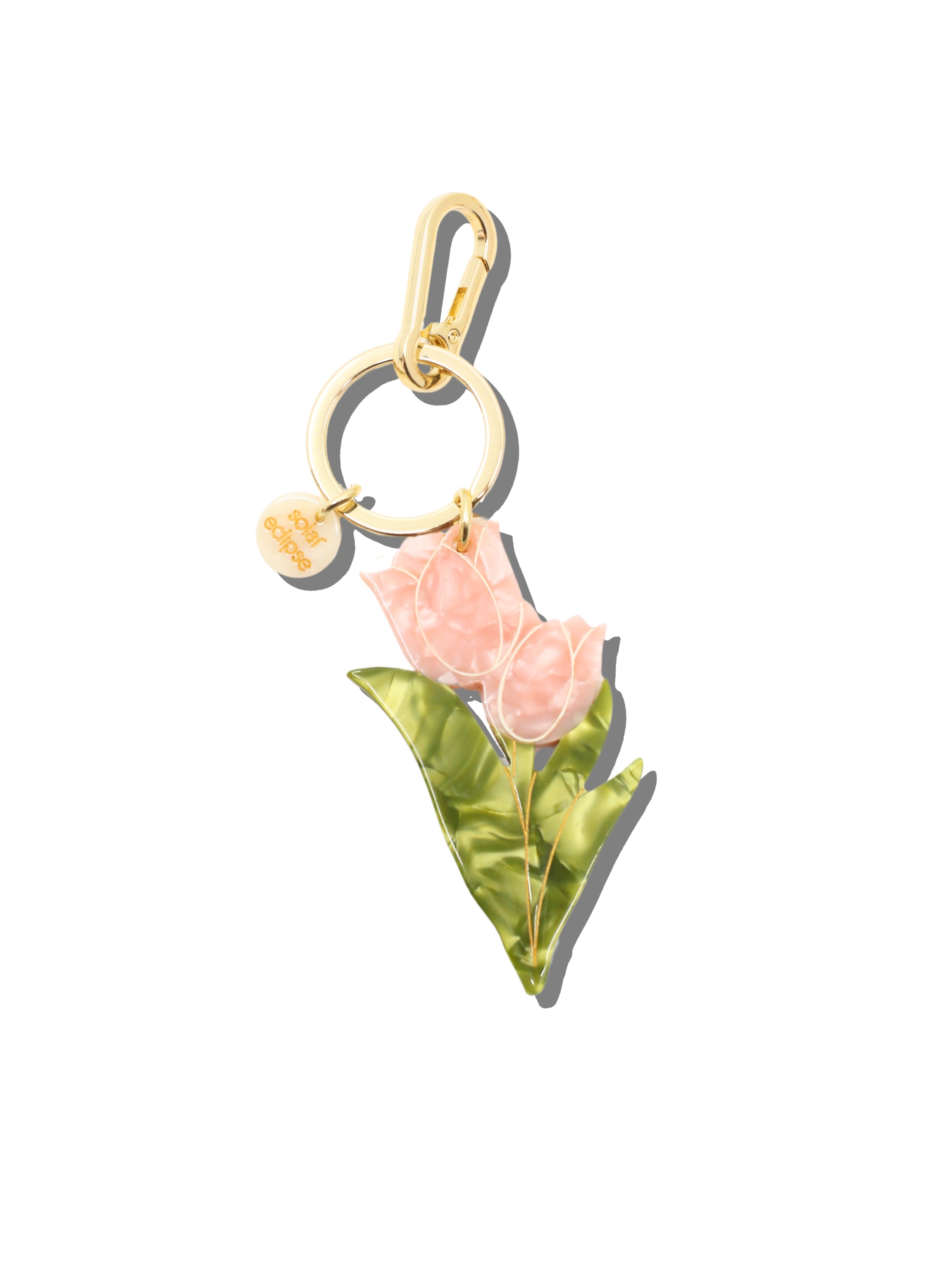 Hand-painted Vintage Tulips Bag Charm + Keychain