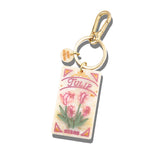Hand-painted Tulip Seeds Bag Charm + Keychain | Eco-Friendly