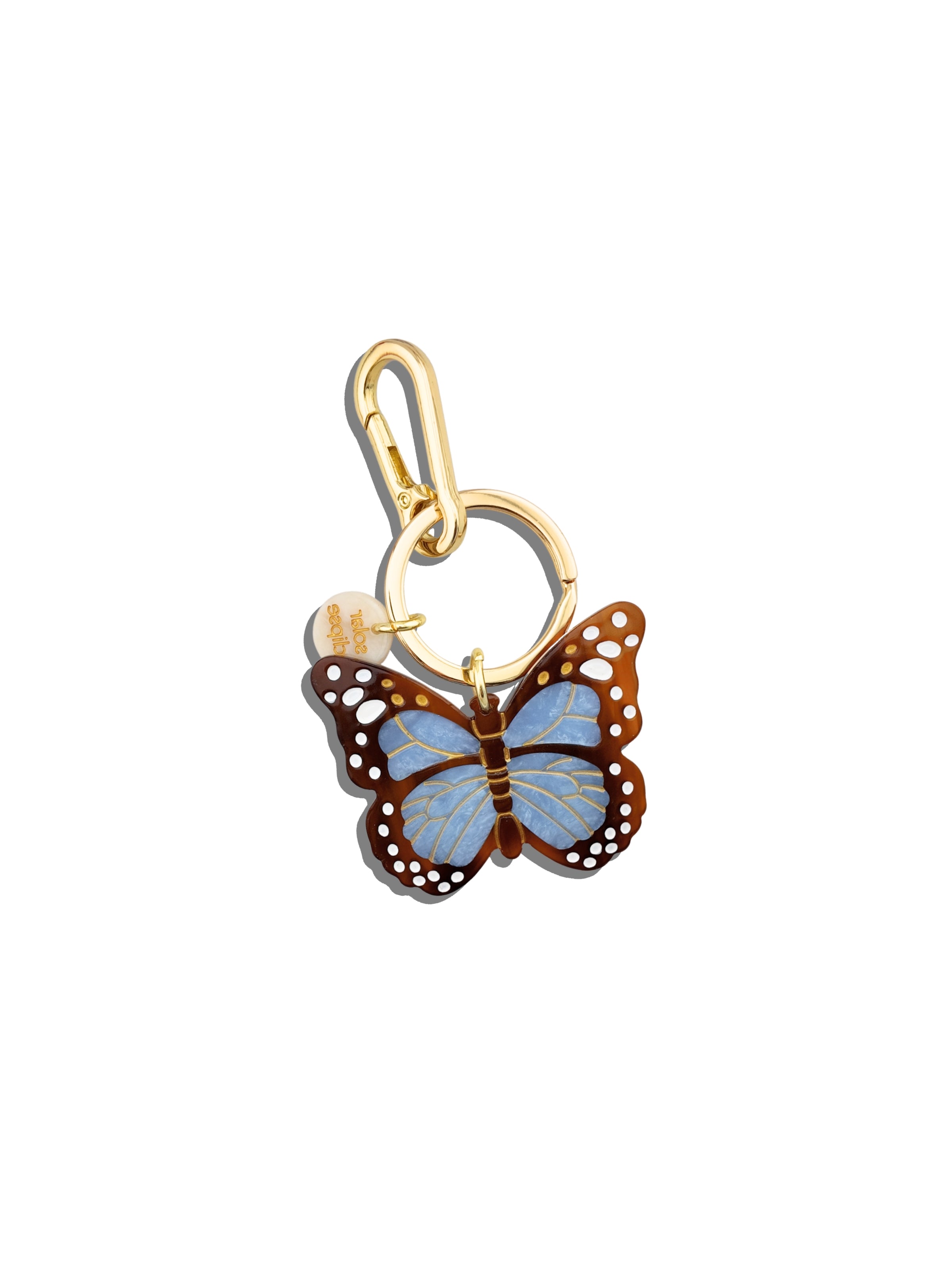 Hand-painted Boho Monarch Bag Charm + Keychain | Eco-Friendly