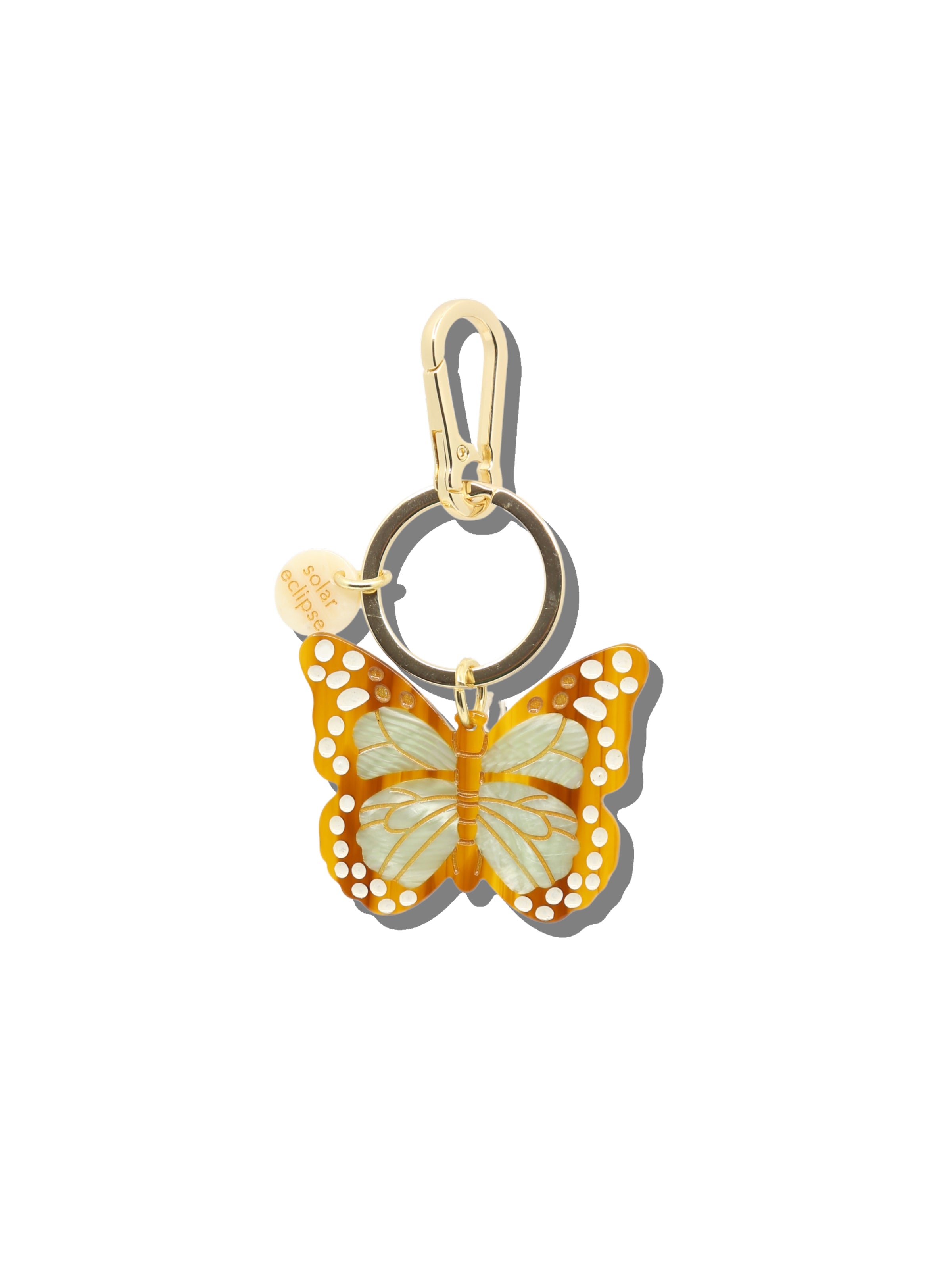 Hand-painted Boho Monarch Bag Charm + Keychain | Eco-Friendly
