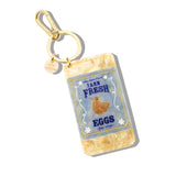 Hand-painted Farm Fresh Eggs Bag Charm + Keychain | Eco-Friendly