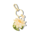 Hand-painted Lotus Bag Charm + Keychain | Eco-Friendly