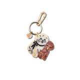 Hand-painted Puppy Friends Bag Charm + Keychain | Eco-Friendly