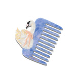 Hand-painted Bow Swan Pocket Comb | Eco-Friendly