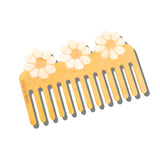 Hand-Painted Vintage Daisy Detangling Wide Tooth Hair Comb | Eco-Friendly