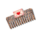 Hand-painted Love Mail Detangling Wide Tooth Hair Comb | Eco-Friendly
