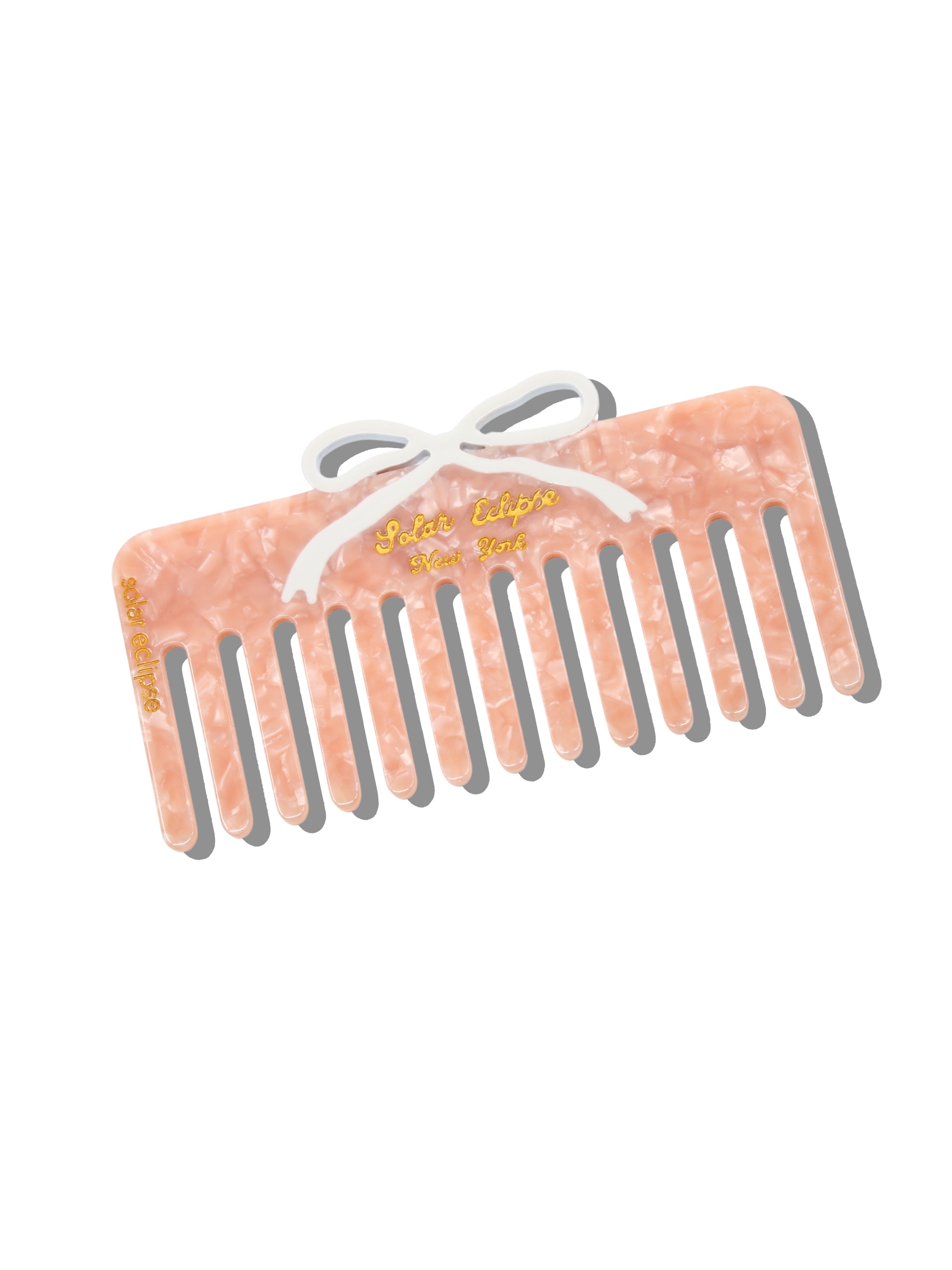 Hand-painted Vintage Bow Detangling Wide Tooth Hair Comb | Eco-Friendly