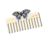 Hand-painted Swallowtail Detangling Wide Tooth Hair Comb | Eco-Friendly