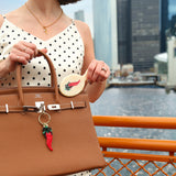 Hand-painted Basque Pepper Bag Charm + Keychain | Eco-Friendly