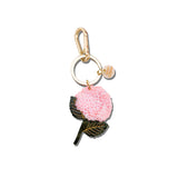 Hand-painted Hydrangea Bag Charm + Keychain | Eco-Friendly