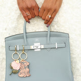 Hand-painted Hydrangea Bag Charm + Keychain | Eco-Friendly