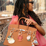 Hand-painted Hydrangea Bag Charm + Keychain | Eco-Friendly