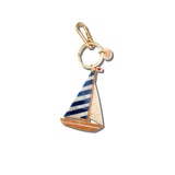 Hand-painted Sailboat Bag Charm + Keychain | Eco-Friendly