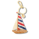 Hand-painted Sailboat Bag Charm + Keychain | Eco-Friendly
