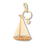 Hand-painted Sailboat Bag Charm + Keychain | Eco-Friendly
