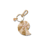 Hand-painted Spiral Shell Bag Charm + Keychain | Eco-Friendly