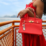 Hand-painted Citrus Spritz Bag Charm + Keychain | Eco-Friendly