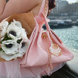 Hand-painted Seashell Bag Charm + Keychain | Eco-Friendly