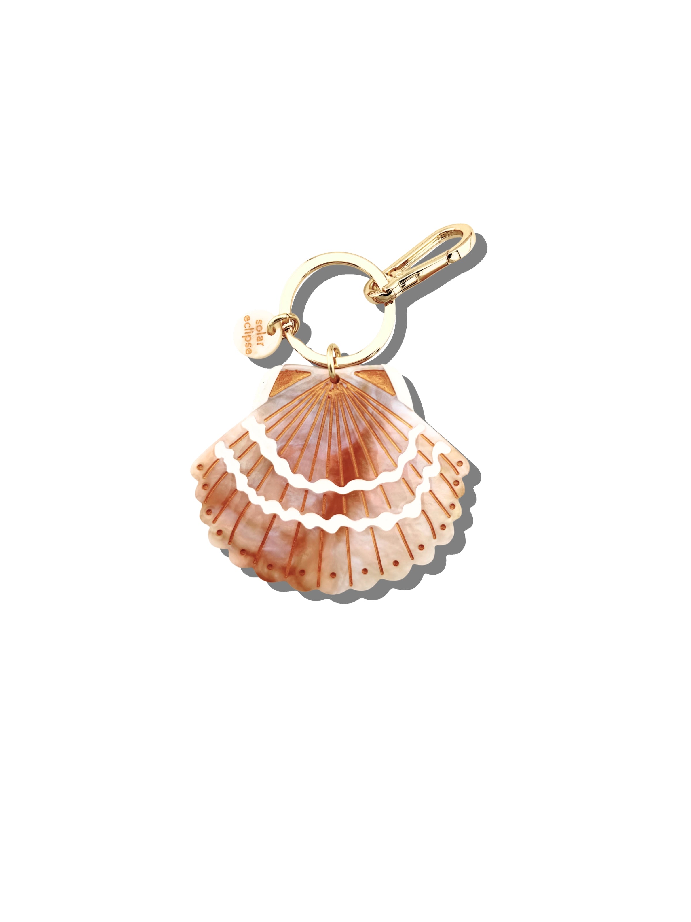 Hand-painted Seashell Bag Charm + Keychain | Eco-Friendly