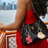 Hand-painted Seashell Bag Charm + Keychain | Eco-Friendly