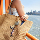 Hand-painted Seashell Bag Charm + Keychain | Eco-Friendly