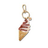 Hand-painted Soft Serve Ice Cream Bag Charm + Keychain | Eco-Friendly