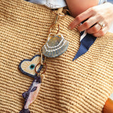 Hand-painted Coastal Lucky Eye Bag Charm + Keychain | Eco-Friendly