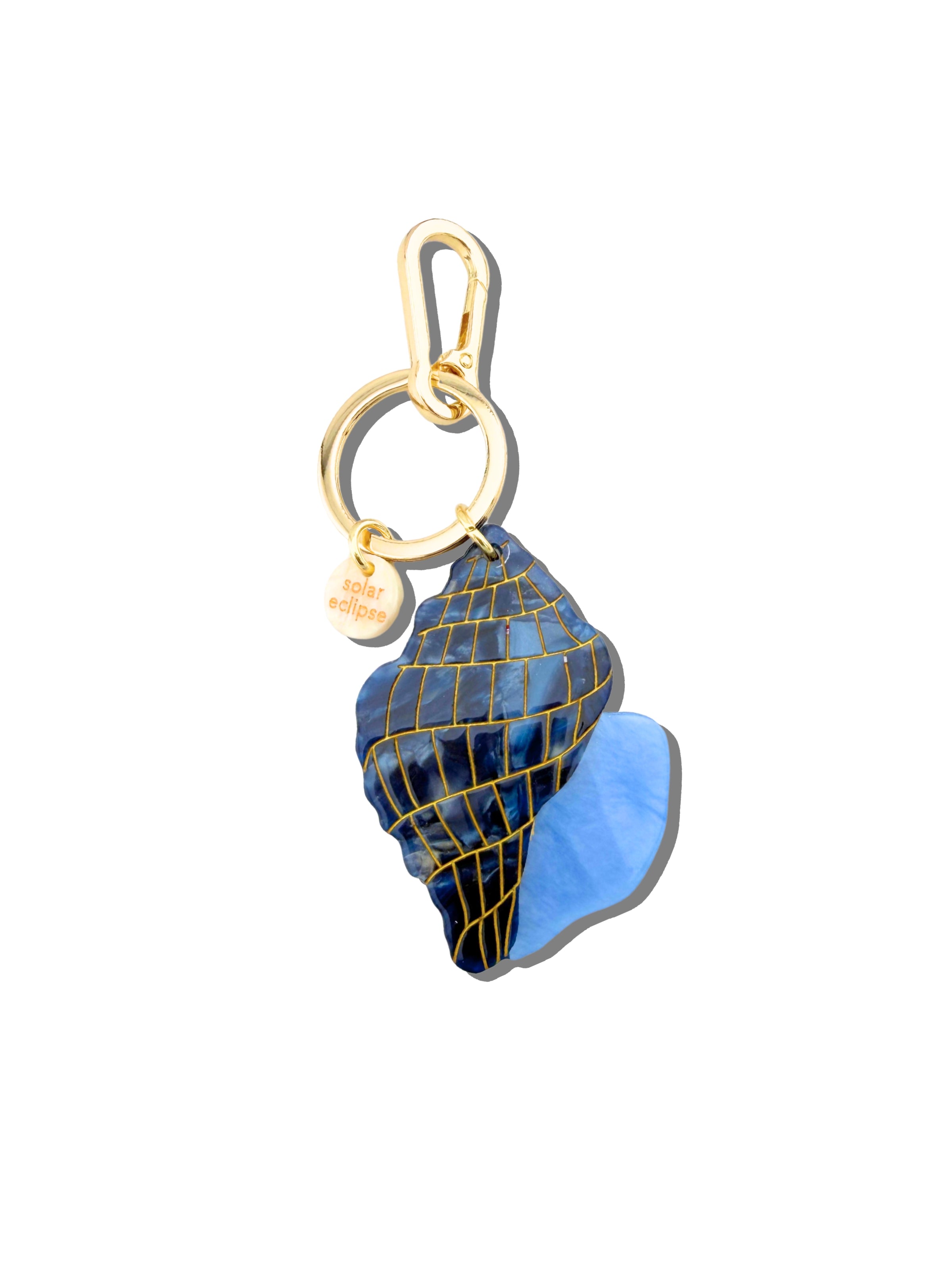 Hand-painted Tulip Conch Shell Bag Charm + Keychain | Eco-Friendly