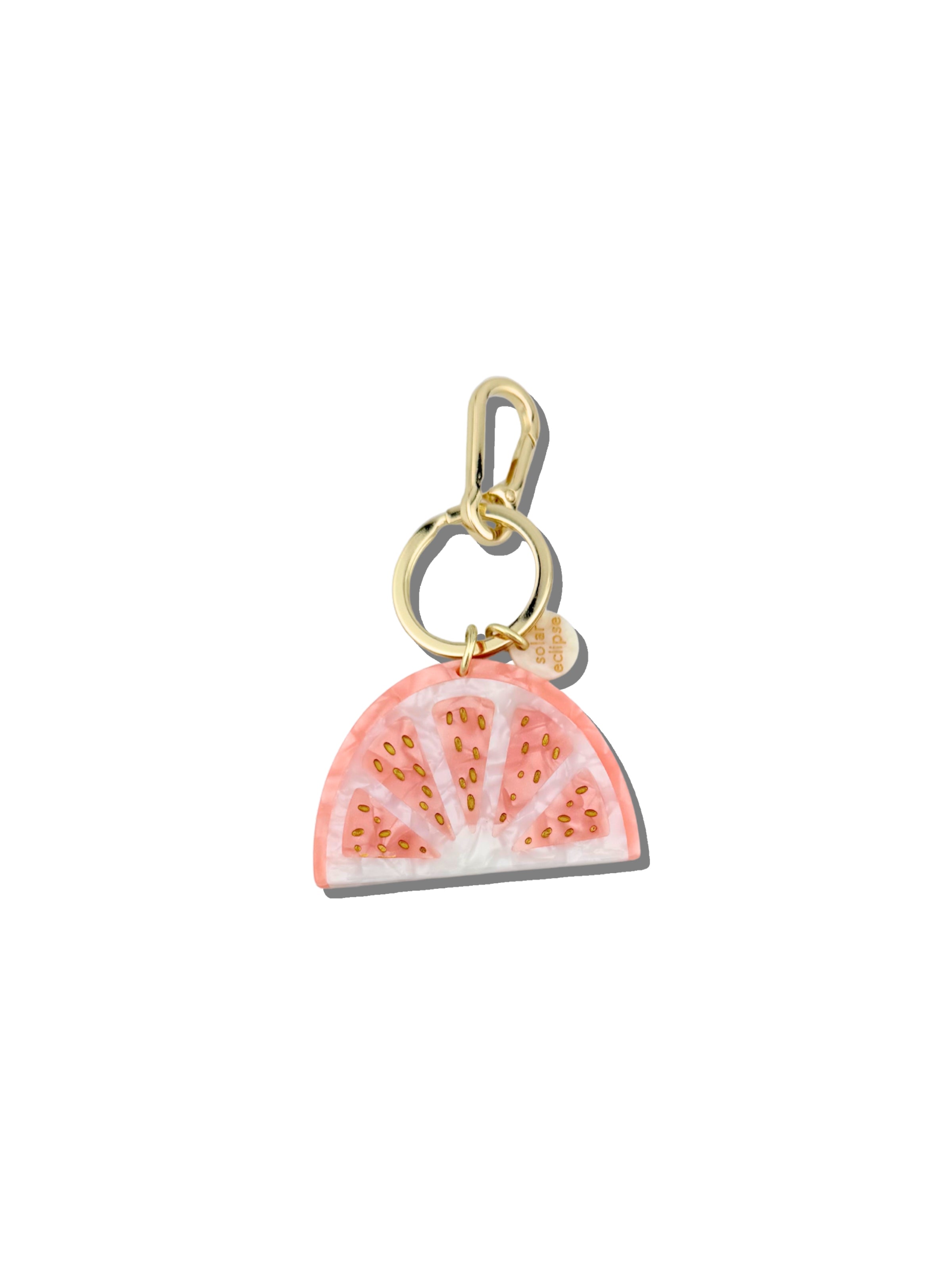 Hand-painted Citrus Slice Bag Charm + Keychain | Eco-Friendly