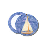 Hand-painted Sail Boat Compact Mirror | Eco-Friendly