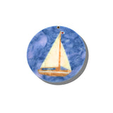 Hand-painted Sail Boat Compact Mirror | Eco-Friendly