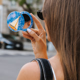 Hand-painted Sail Boat Compact Mirror | Eco-Friendly