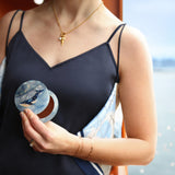 Hand-painted Whale Compact Mirror | Eco-Friendly
