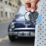 Hand-painted Tulip Conch Shell Compact Mirror | Eco-Friendly